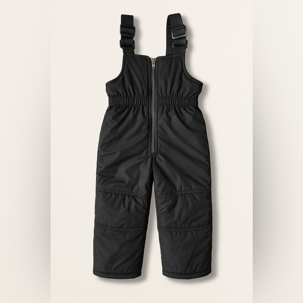 Toddler Snow Bibs Black Insulated Winter Ski Pants Adjustable Straps